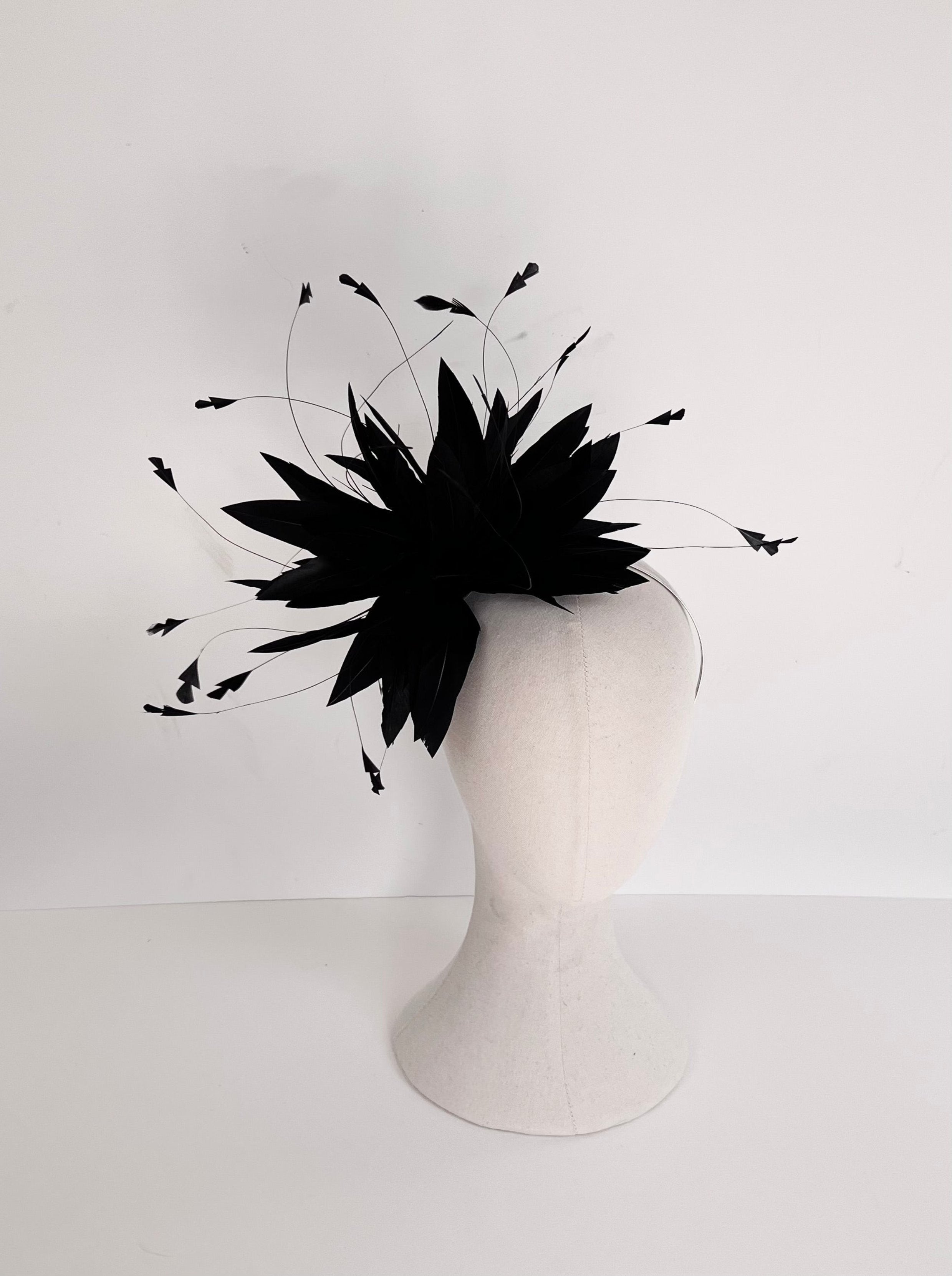 large black feather fascinator