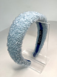 baby blue padded tweed wool boucle headband