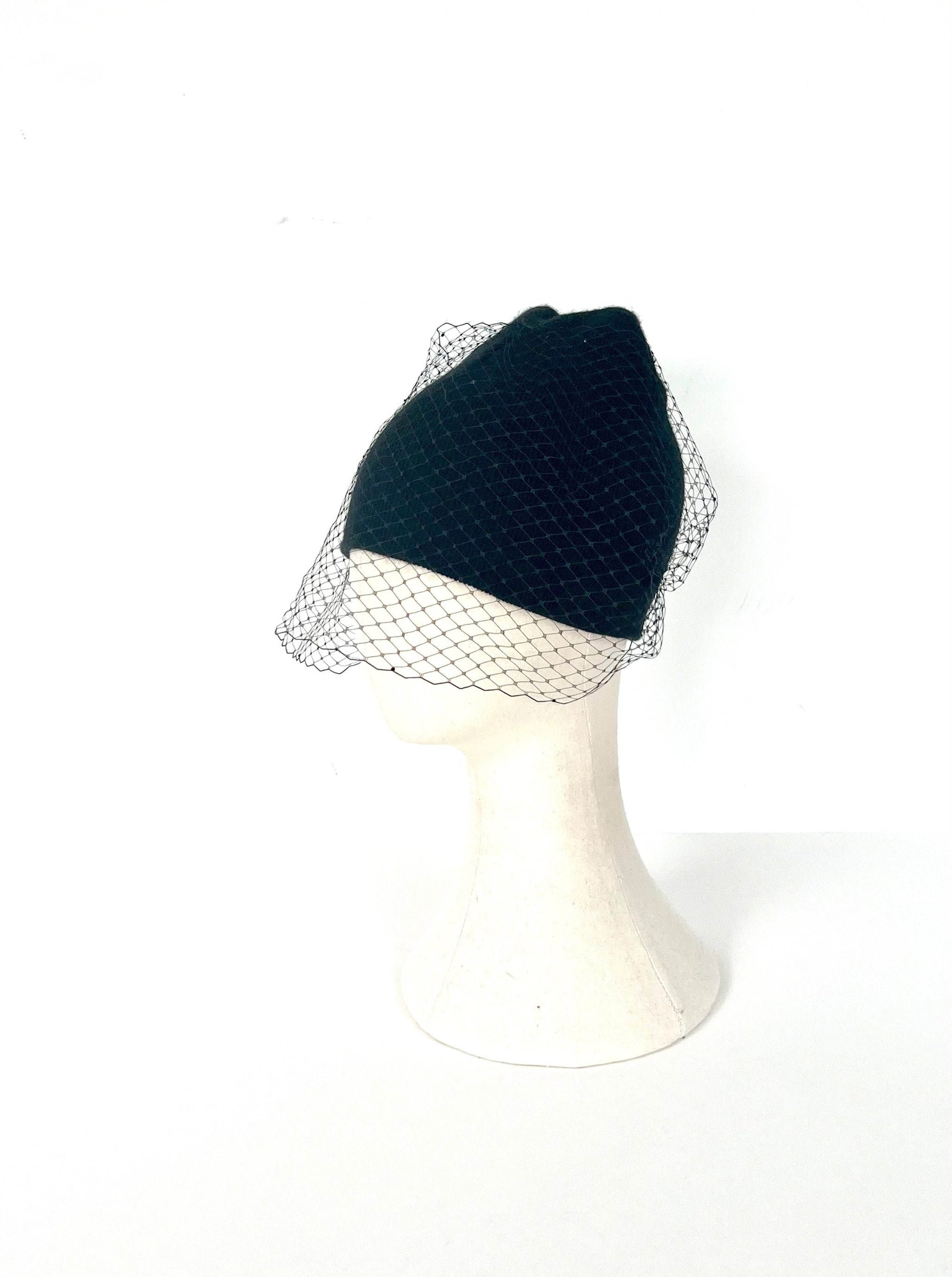 black knitted beanie with netting