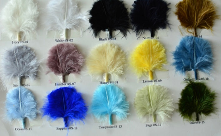 large feather fascinator colour chart