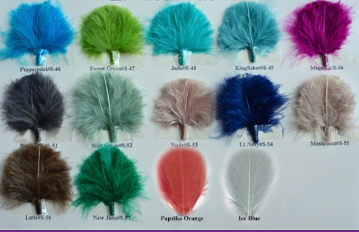 large feather fascinator colour chart for wedding