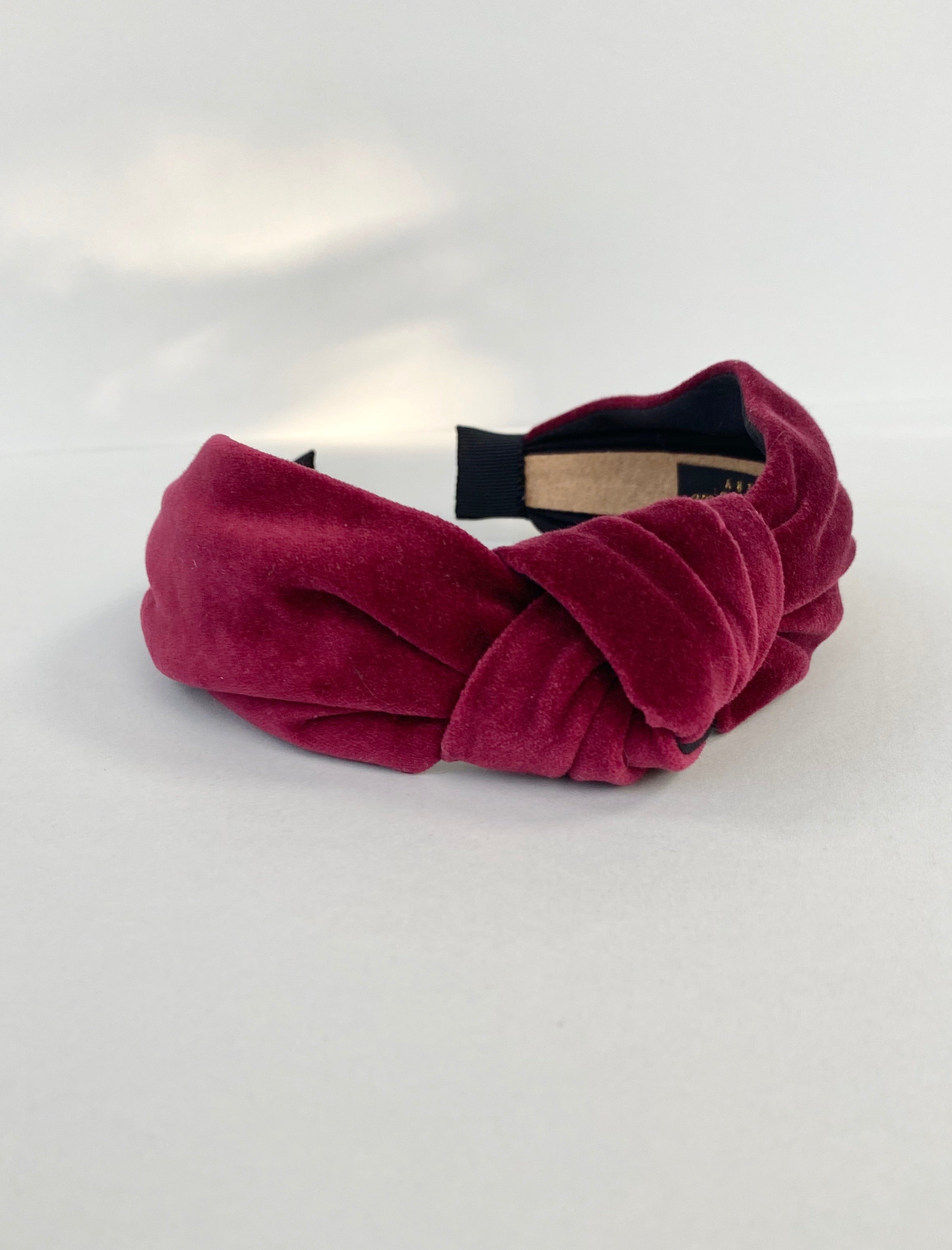 burgundy velvet knot headband