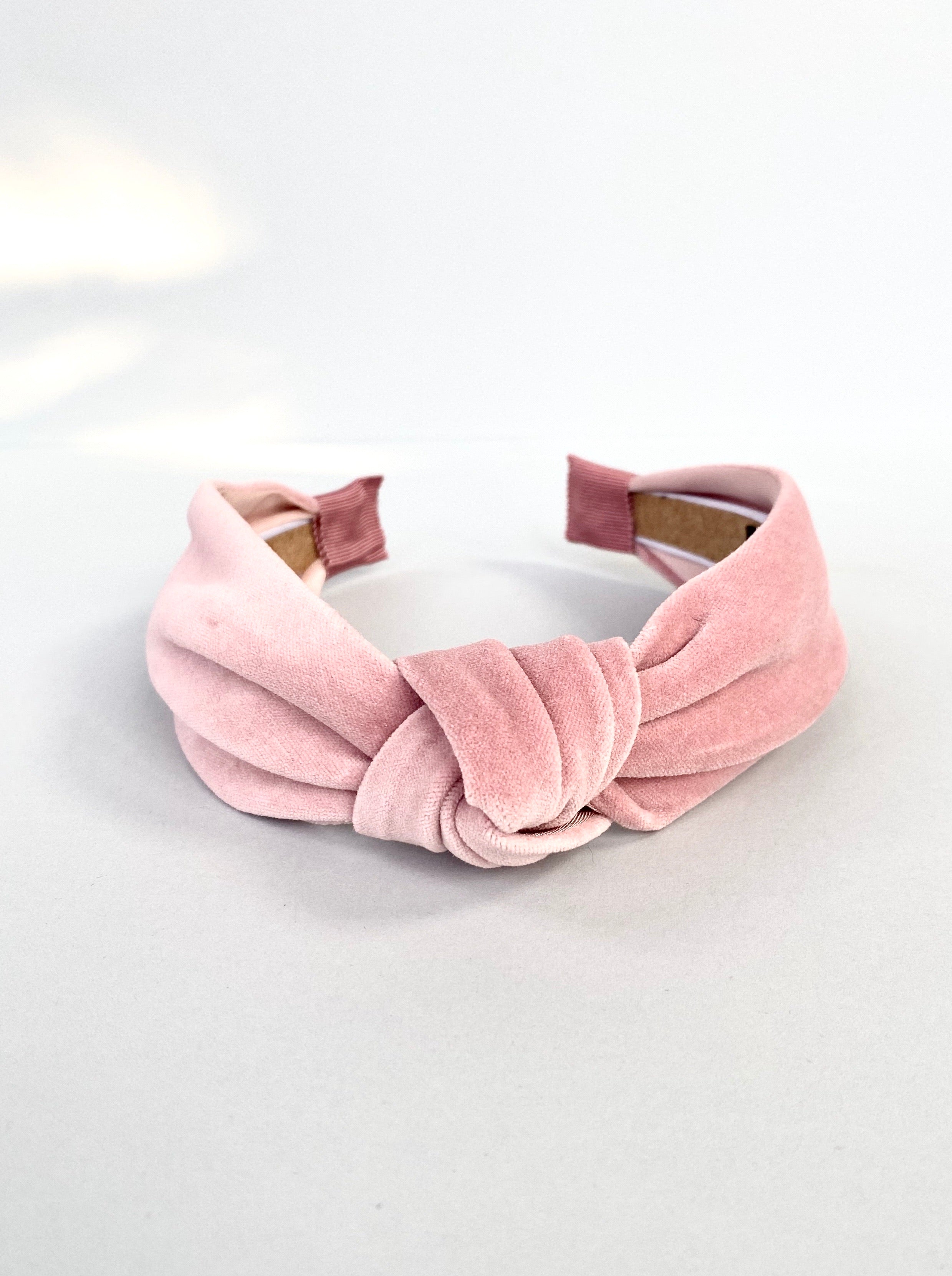 pink velvet knot headband